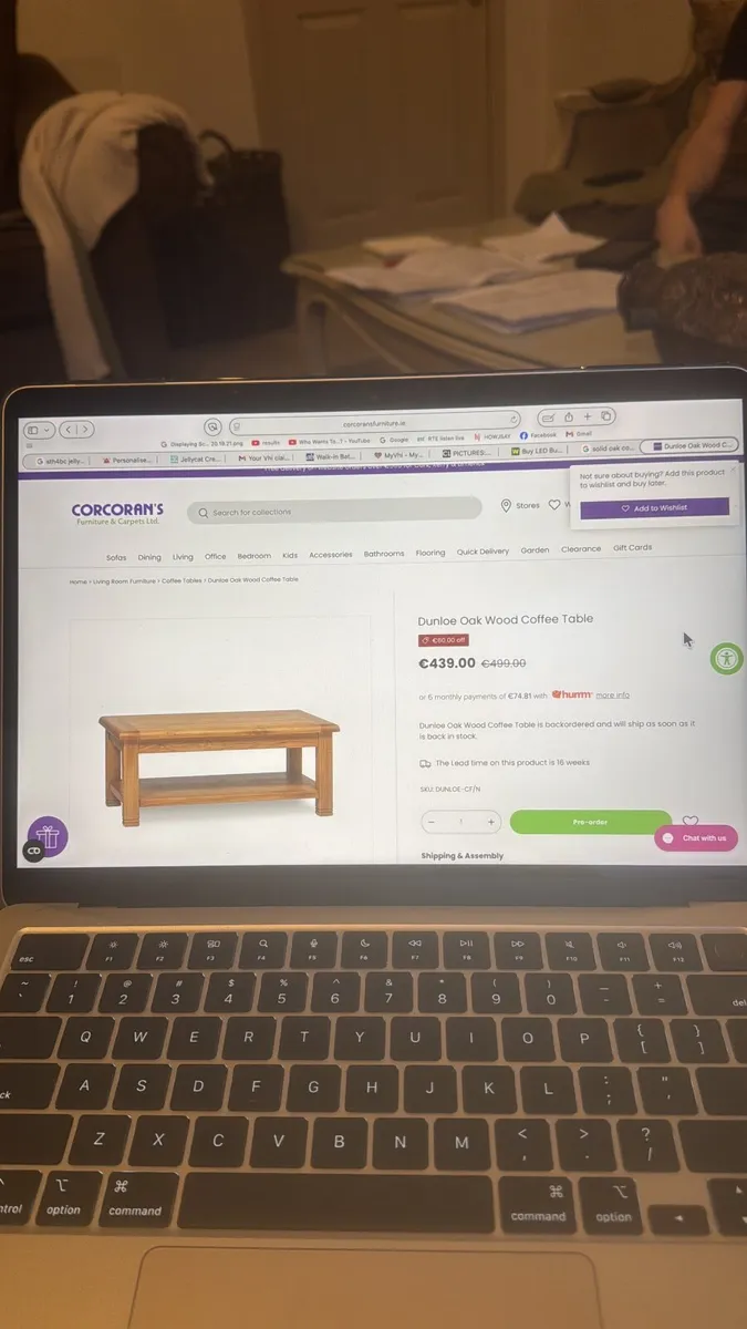 Coffee table solid oak wood - Image 1