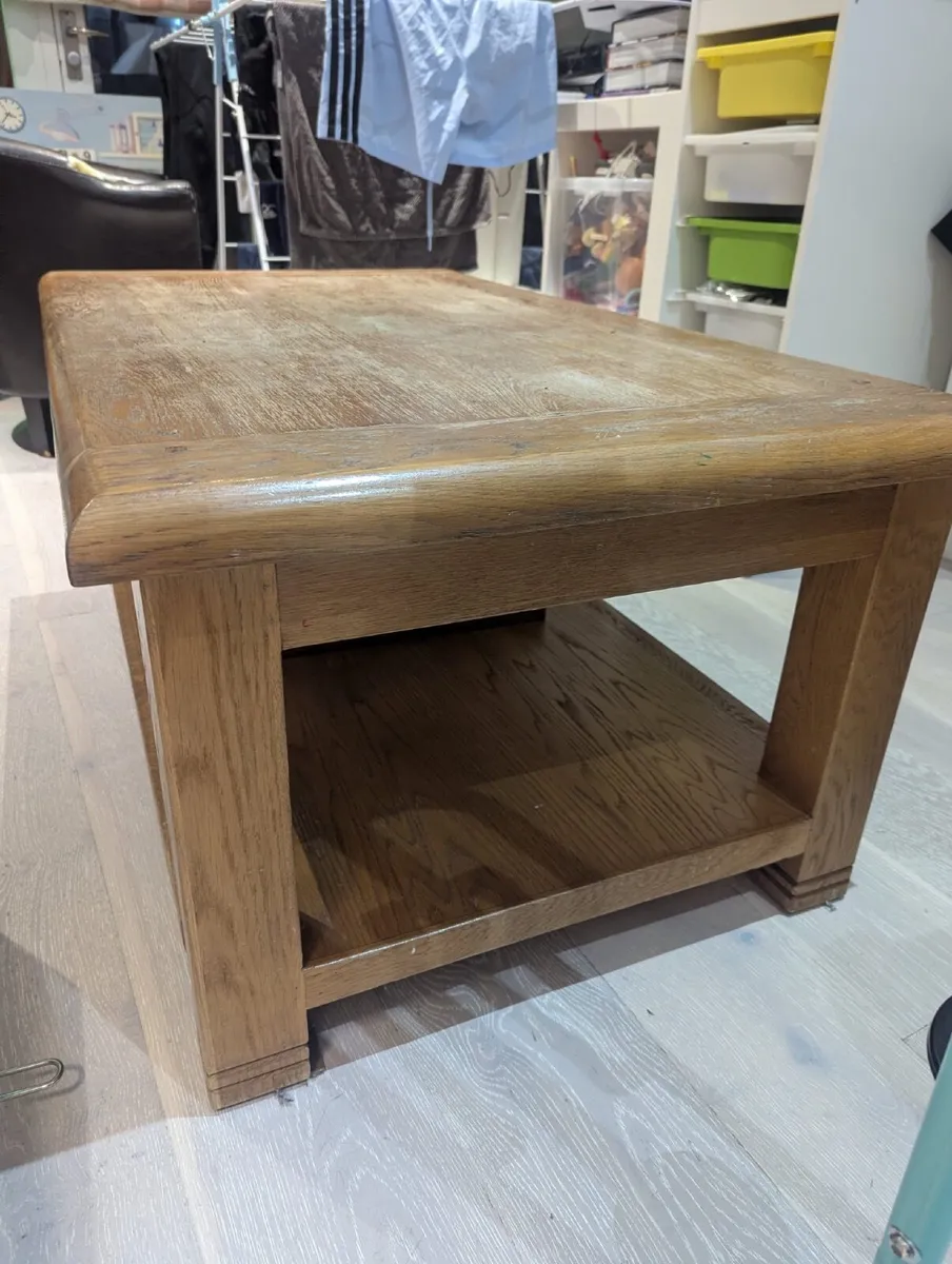 Coffee table solid oak wood - Image 2