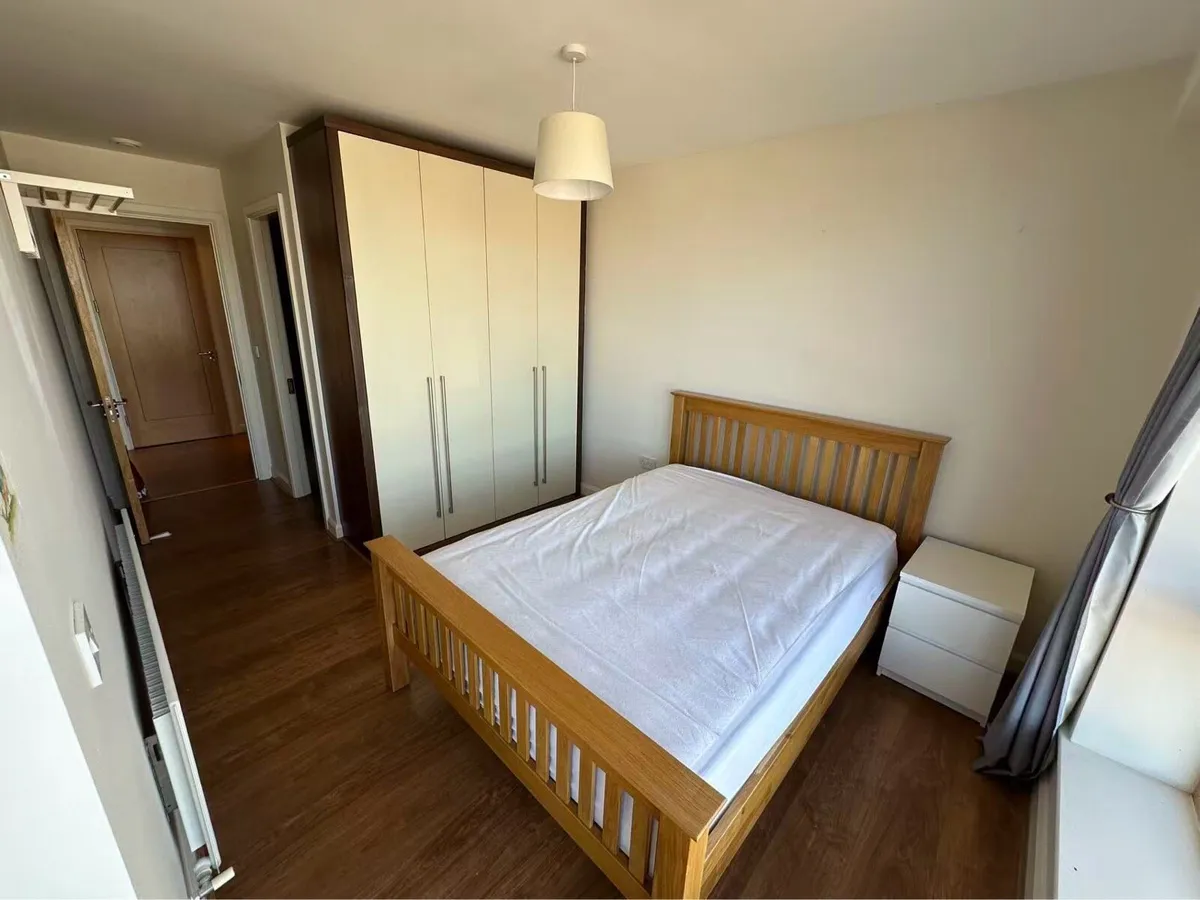 Solid Oak Double Bed with high end mattress - Image 1