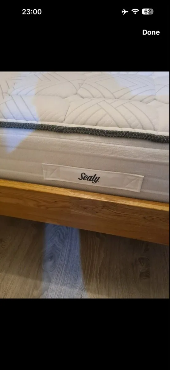 Solid Oak Double Bed with high end mattress - Image 3