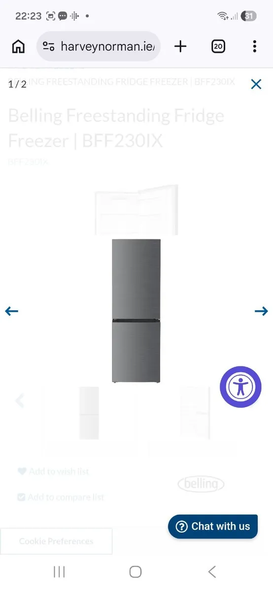 Belling silver Fridge freezer - Image 4