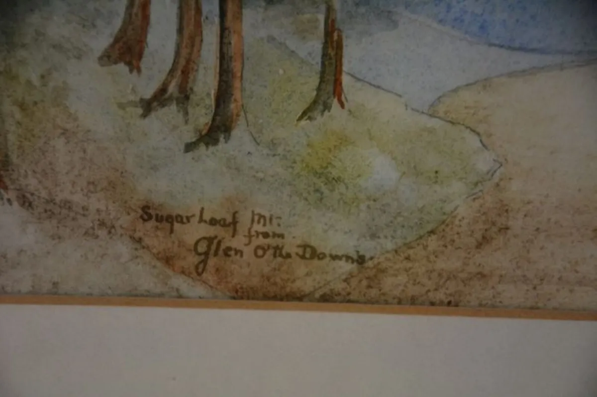 Large vintage watercolor - Image 3