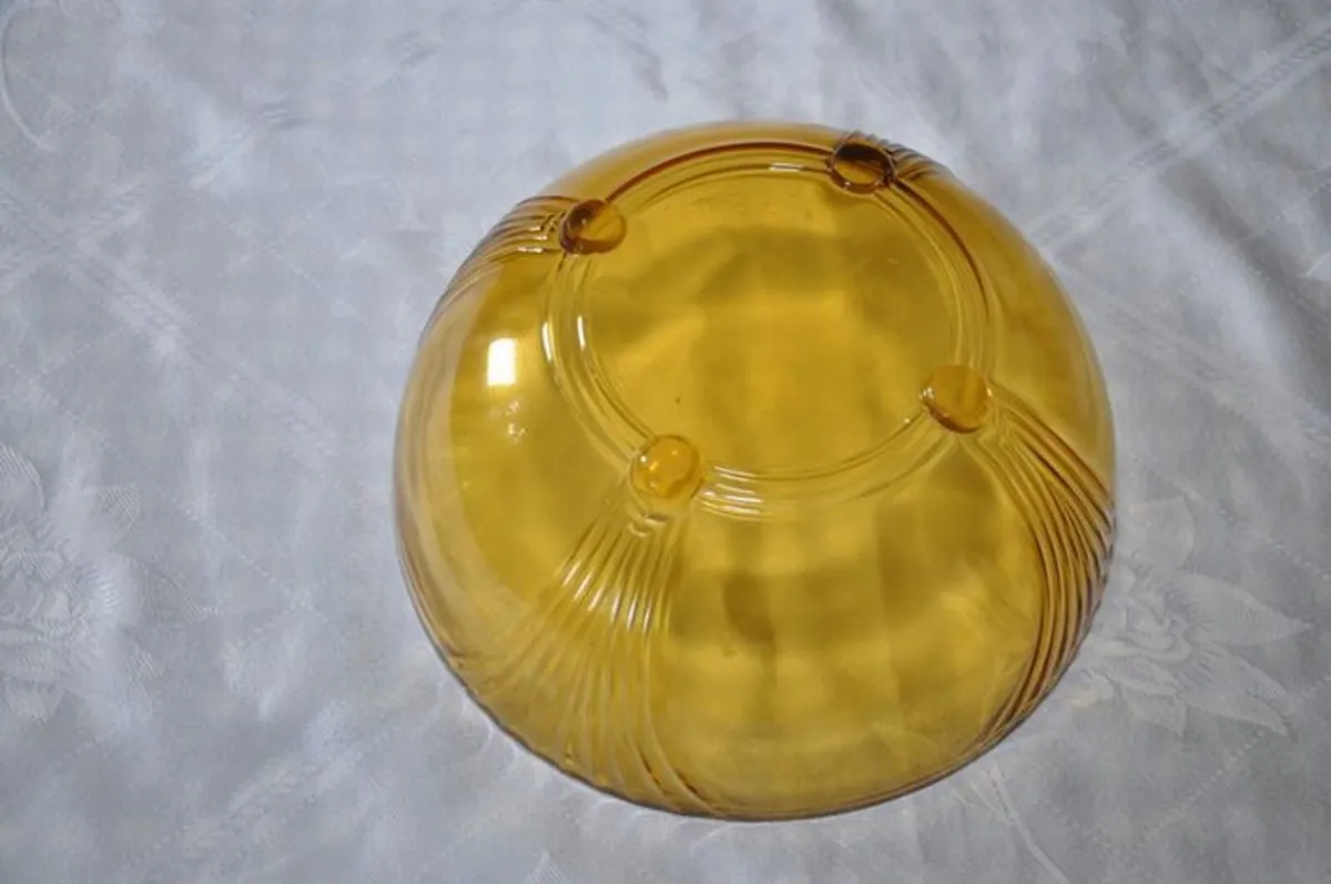 Art deco amber glass bowl - Image 4