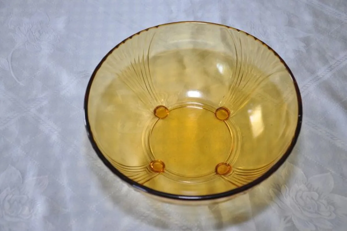 Art deco amber glass bowl - Image 3