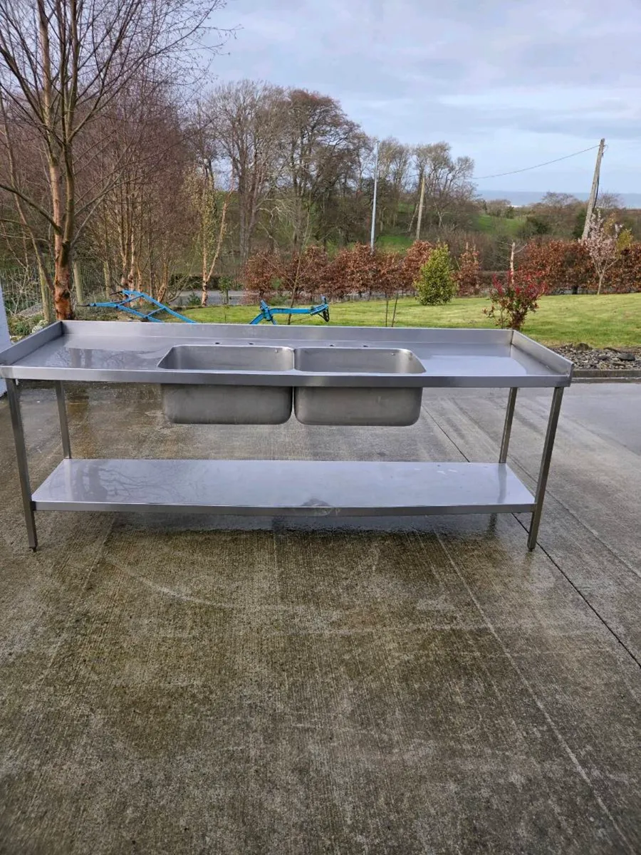 2 x extra large stainless steel sinks - Image 1