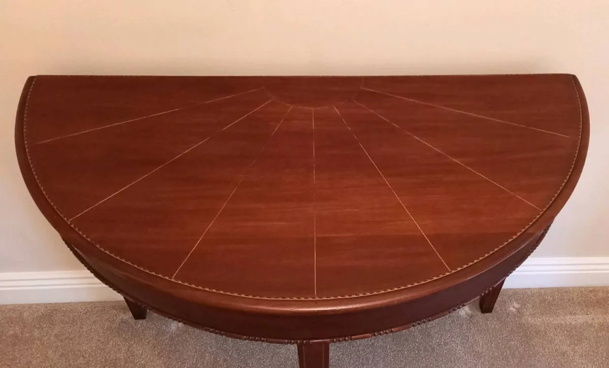 Antique Half-Moon Hall/Side/Console Table - Image 2