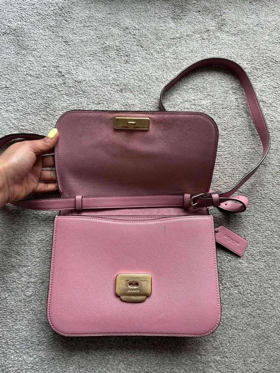 Coach Pink Leather Crossbody Bag, Genuine, Excellent Condition - Image 2