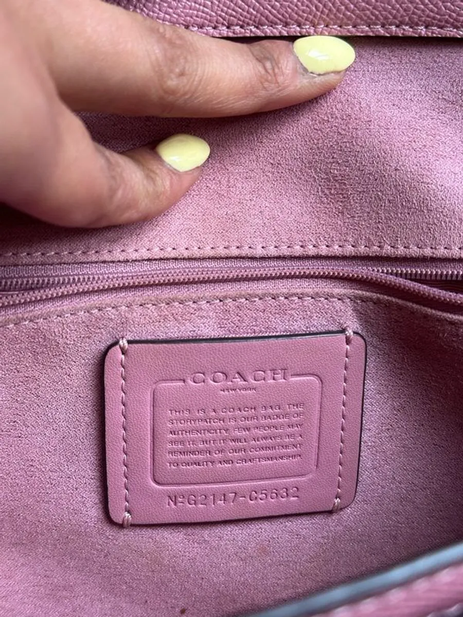 Coach Pink Leather Crossbody Bag, Genuine, Excellent Condition - Image 3