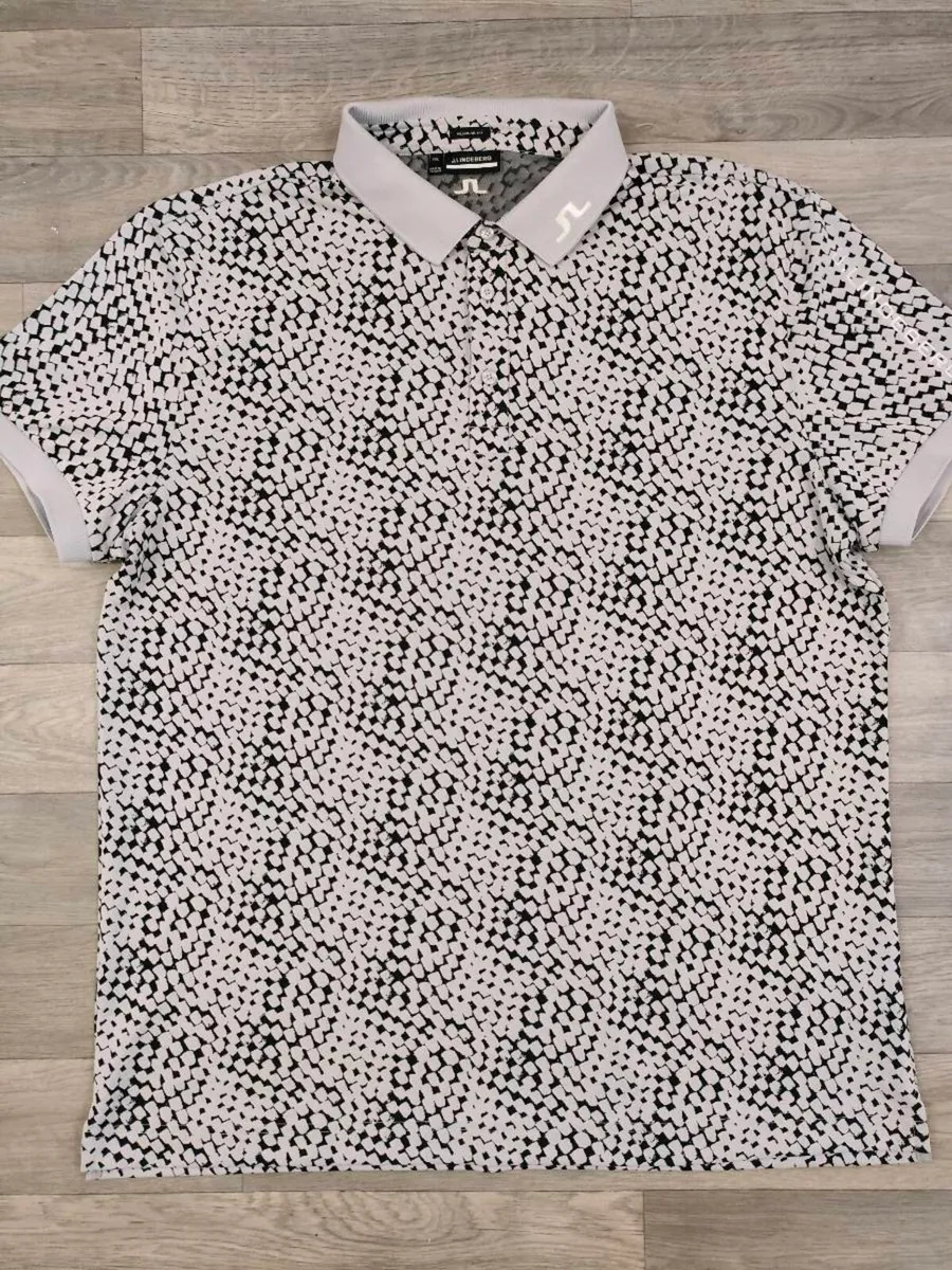 J.Lindeberg Patterned Golf Polo Shirt Mens XXL - Image 2