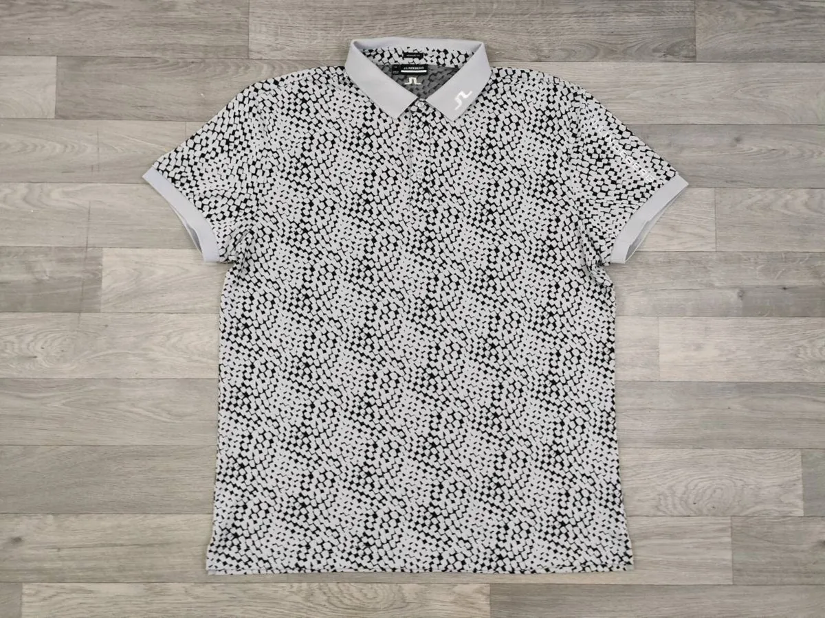 J.Lindeberg Patterned Golf Polo Shirt Mens XXL - Image 1