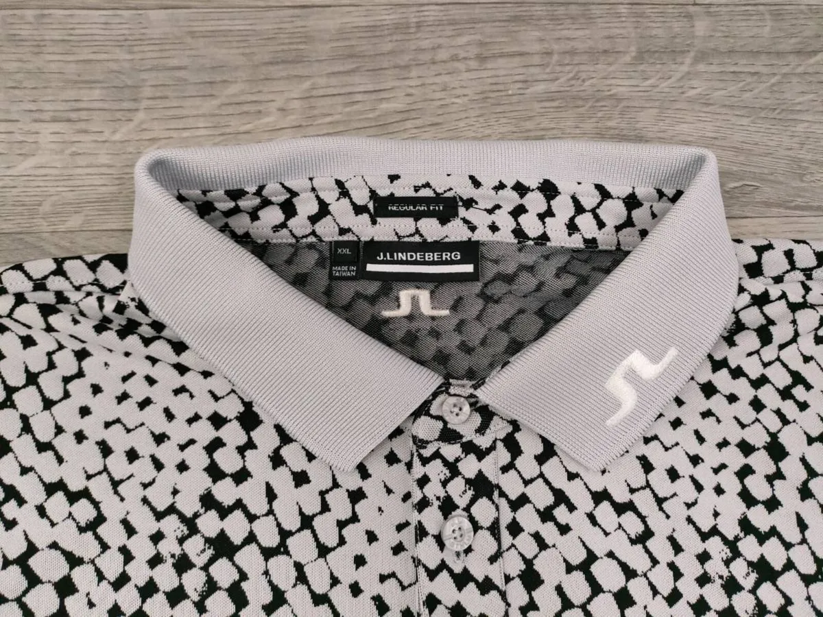 J.Lindeberg Patterned Golf Polo Shirt Mens XXL - Image 4