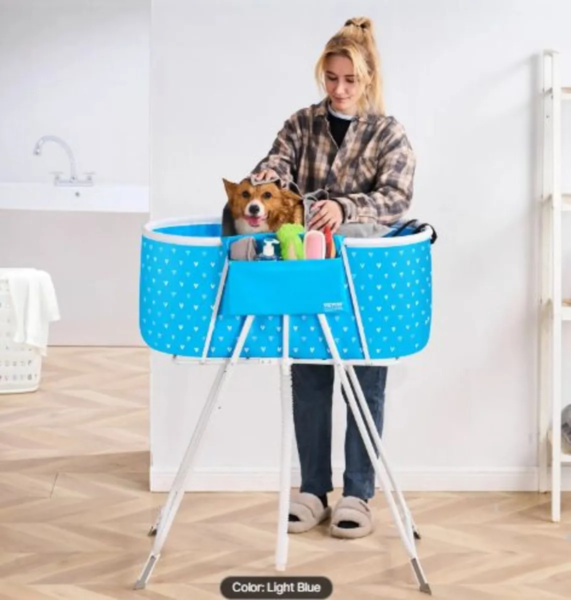 Portable Dog Bathtub, Elevated & Foldable Space- - Image 4