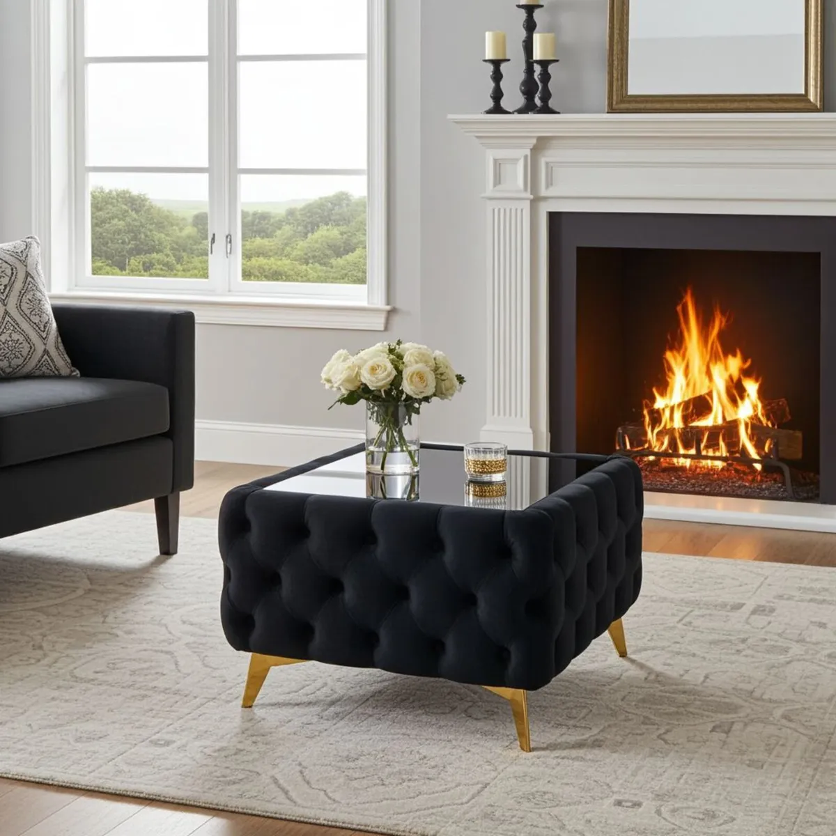 Chester Lux Velvet Coffee Table 63×63x45cm - Image 4