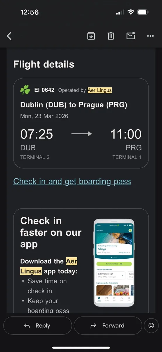 Two return flights to Prague 23rd-28th March €400