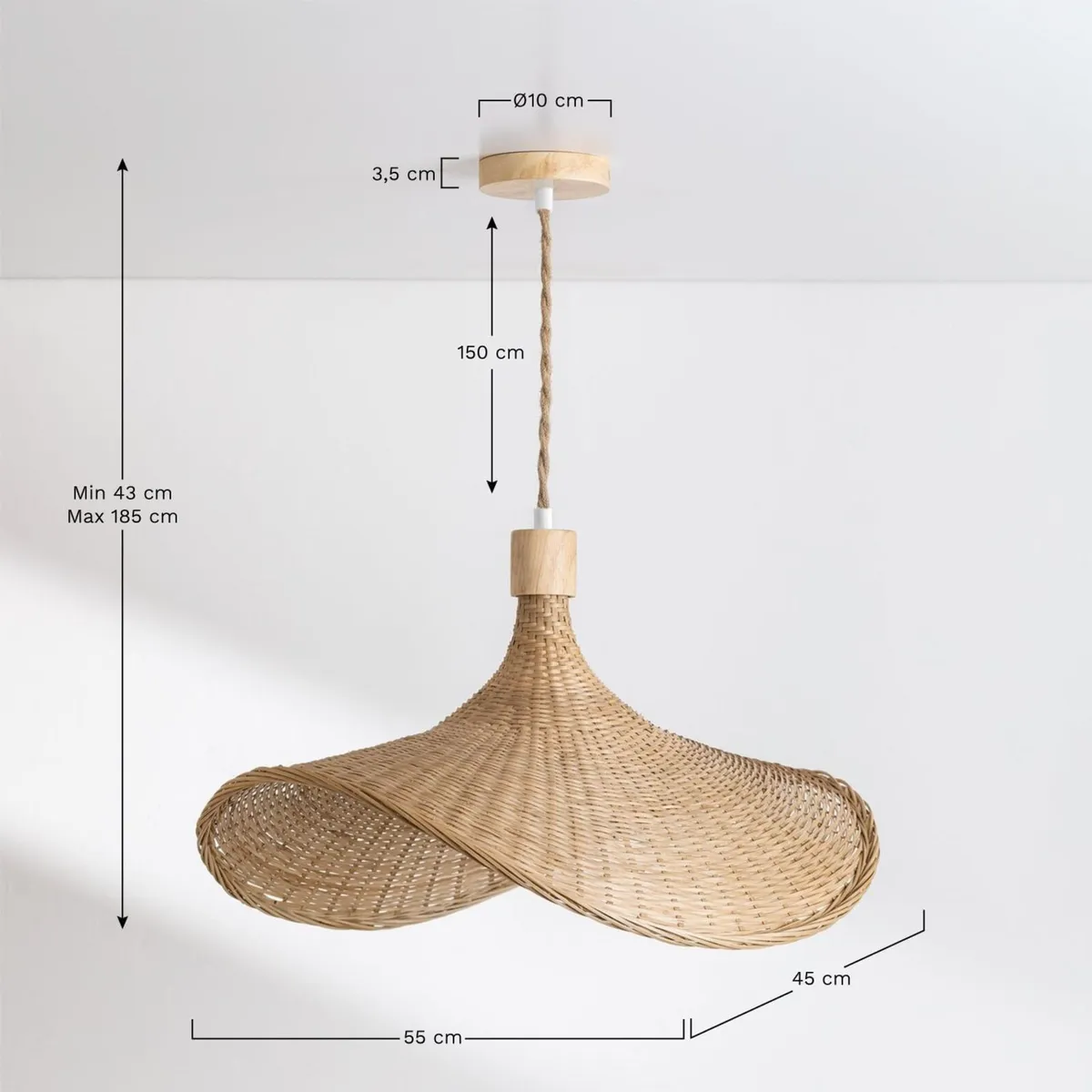bamboo ceiling lights x2 - Image 1