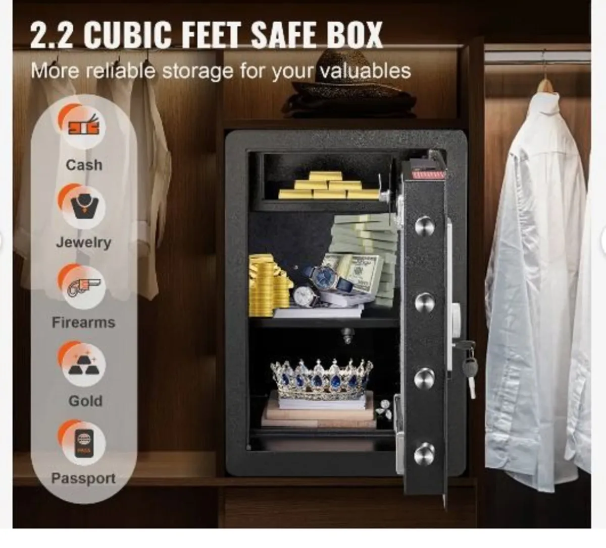 Safe, 62 L Home Safe, Steel Security - Image 2