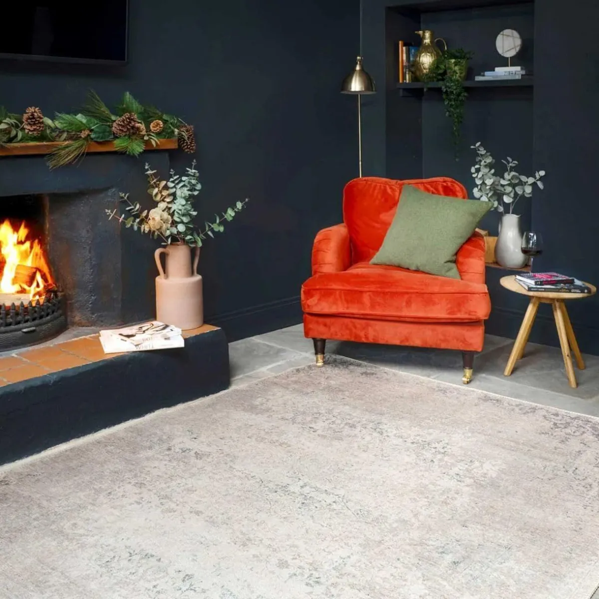 Fleur Machine Washable Rug – Neutral Renaissance-I - Image 1