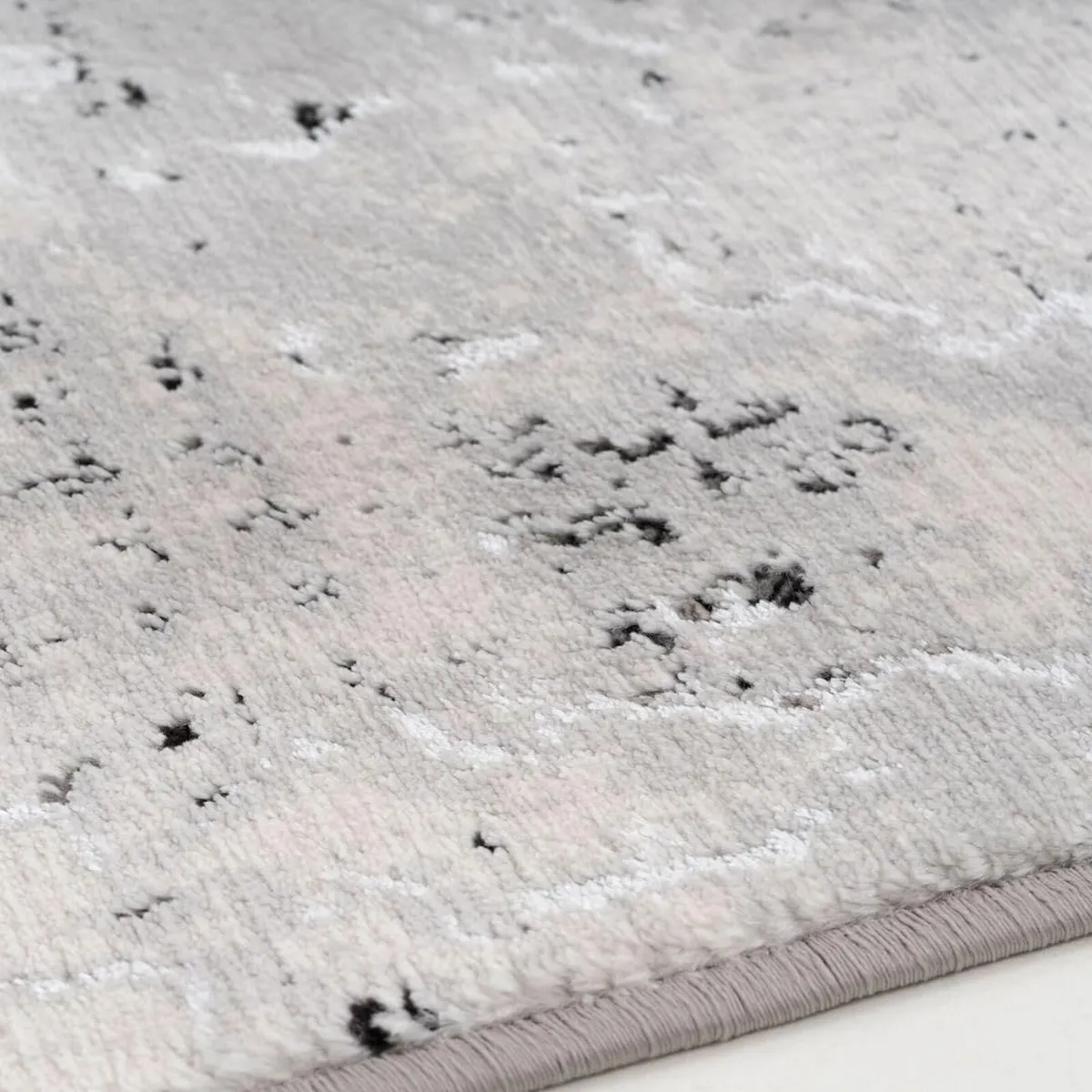 Luxury Silver Grey Painterly Living Room Area Rug - Image 4