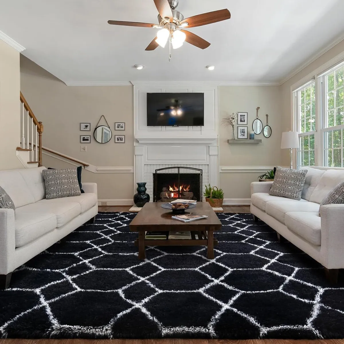 Fluffy Rug for Living Room 200x300cm Extra Large - Image 1