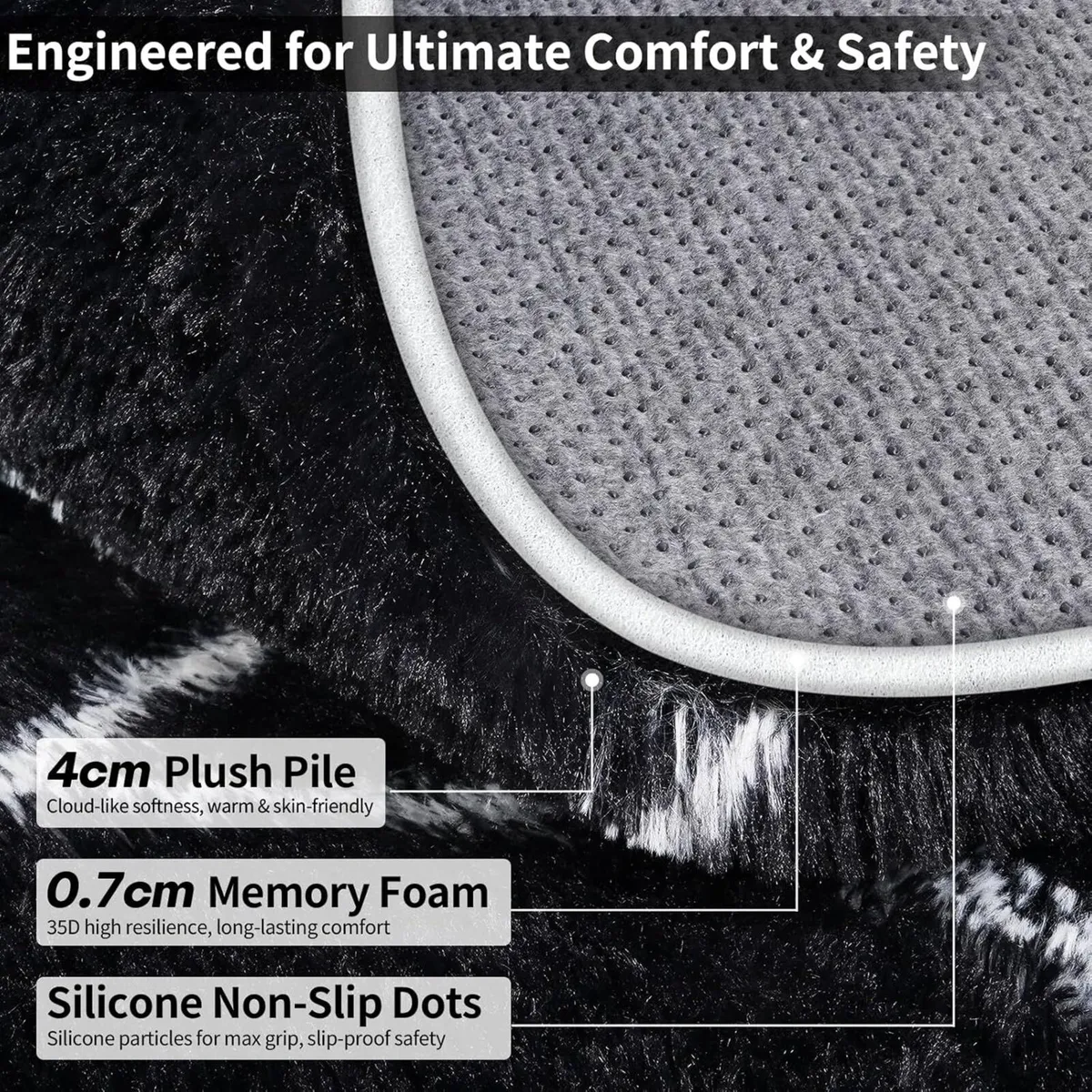 Fluffy Rug for Living Room 200x300cm Extra Large - Image 2