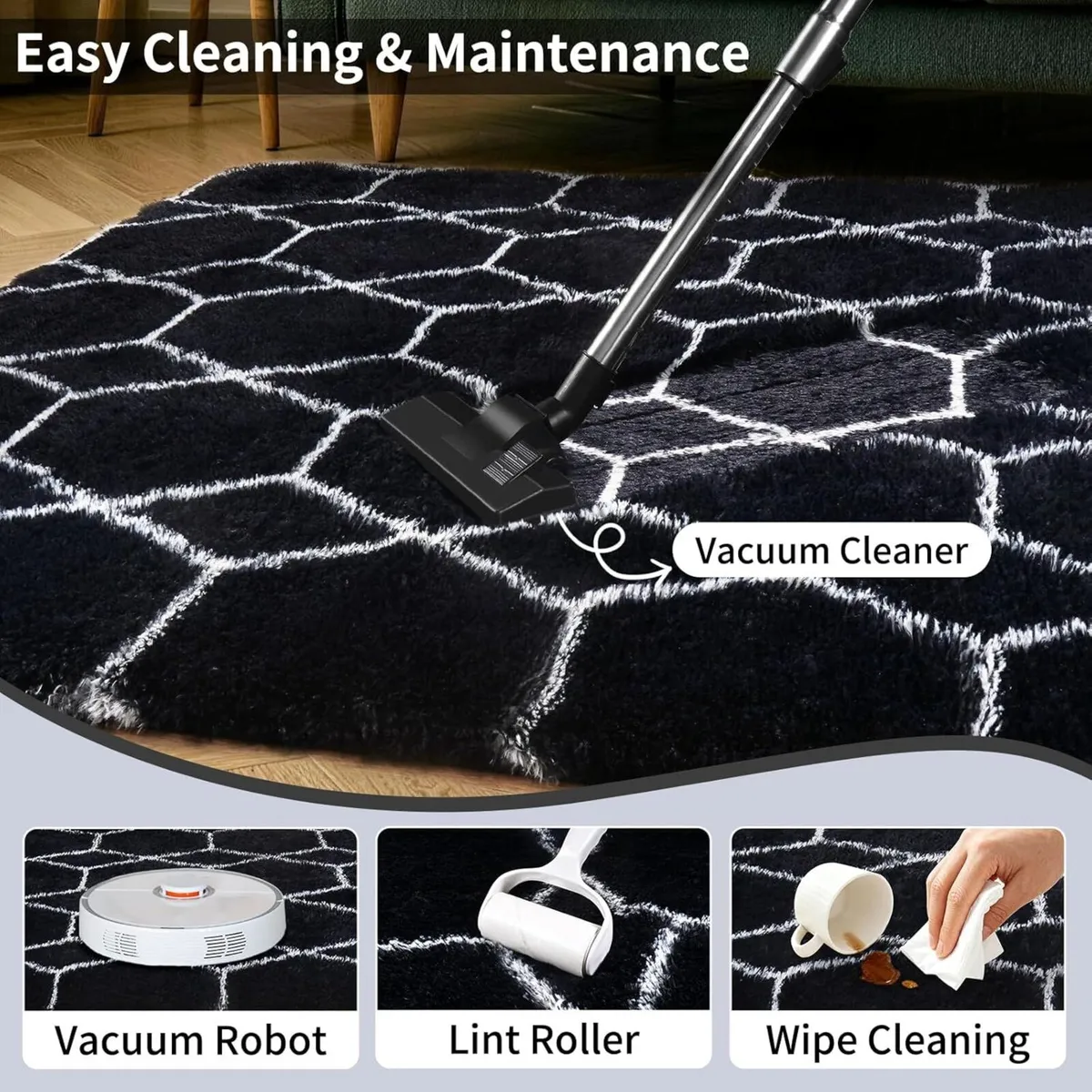 Fluffy Rug for Living Room 200x300cm Extra Large - Image 3