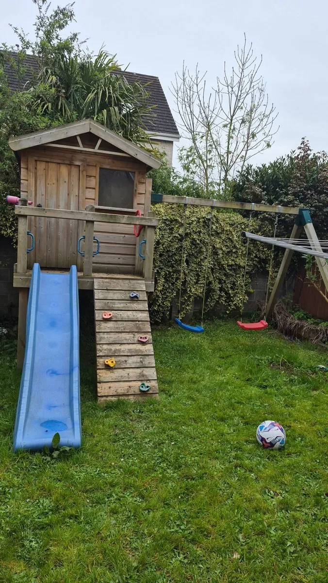 Geppetto Land wooden swing set/ slide/treehouse - Image 1