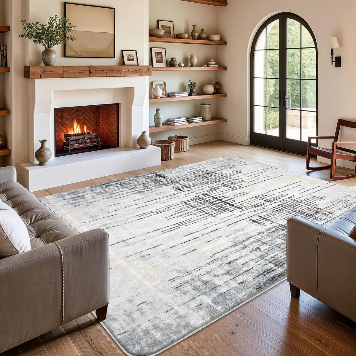 Area Rug Living Room Rugs Grey Modern Luxury Soft - Image 2