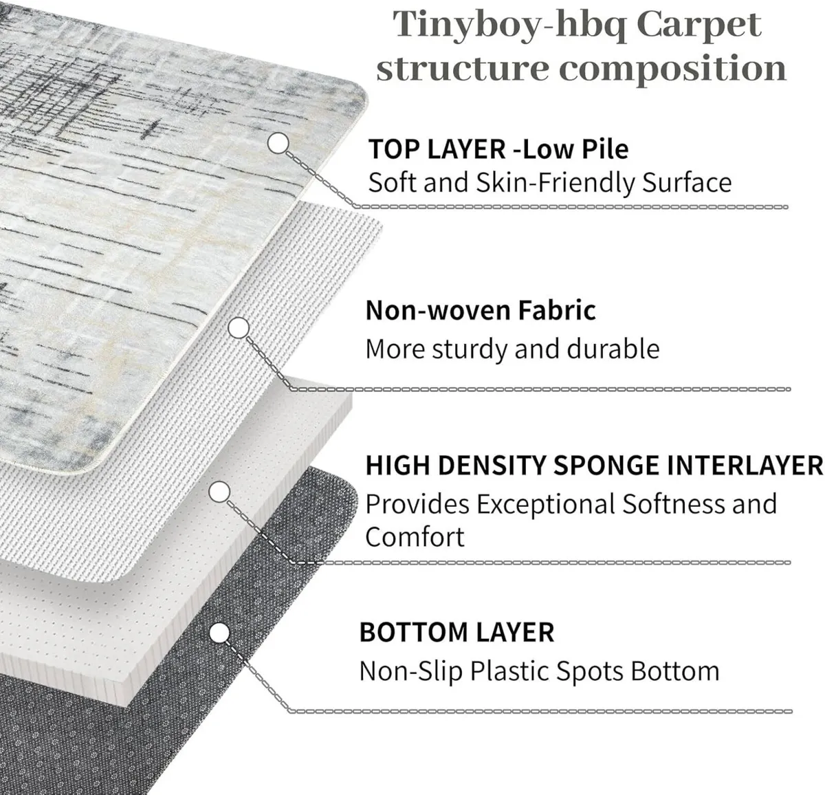 Area Rug Living Room Rugs Grey Modern Luxury Soft - Image 4