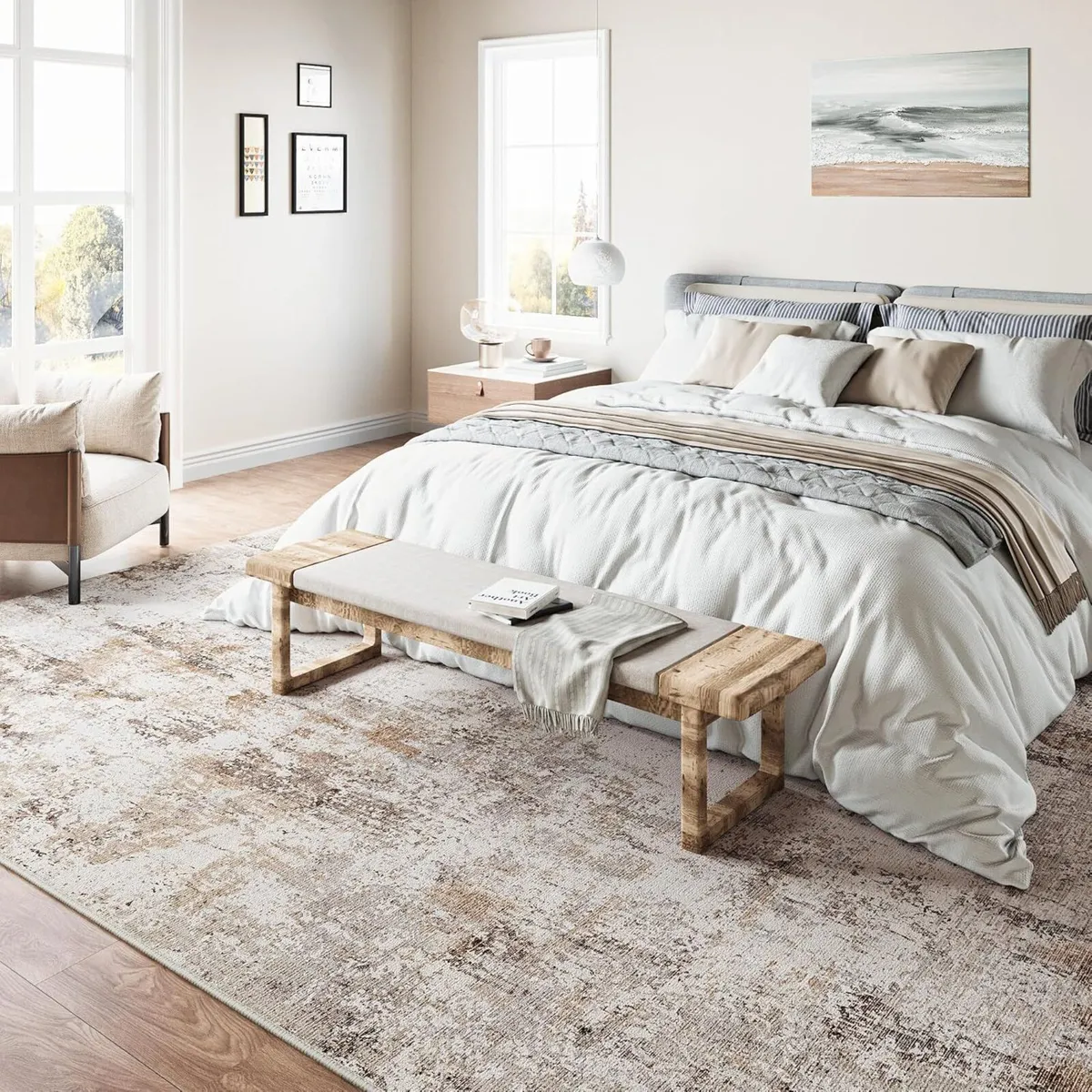 Washable Rugs Living Room Rug 300x400cm Grey - Image 3