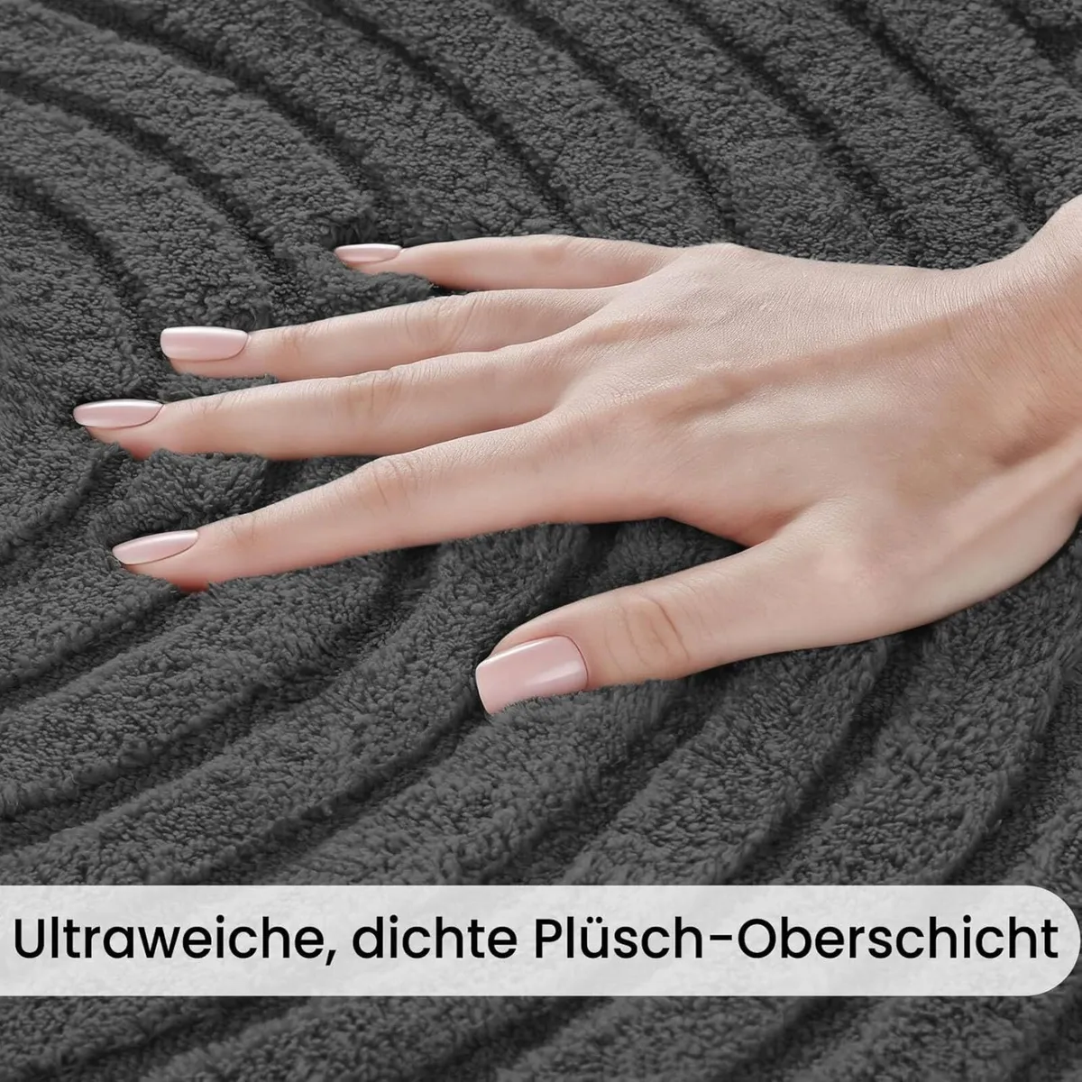 Living Room Rug 200 x 300 cm Anthracite Washable - Image 4