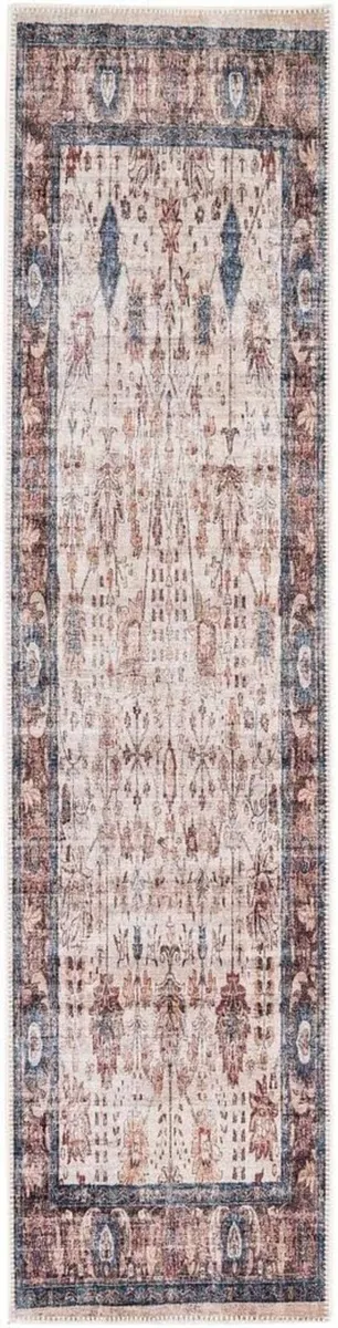 Traditional Distressed Brown Floral Hallway - Image 1