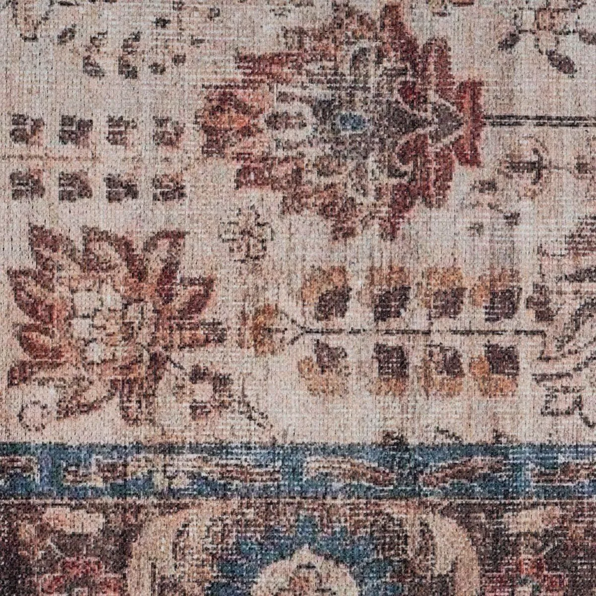 Traditional Distressed Brown Floral Hallway - Image 4