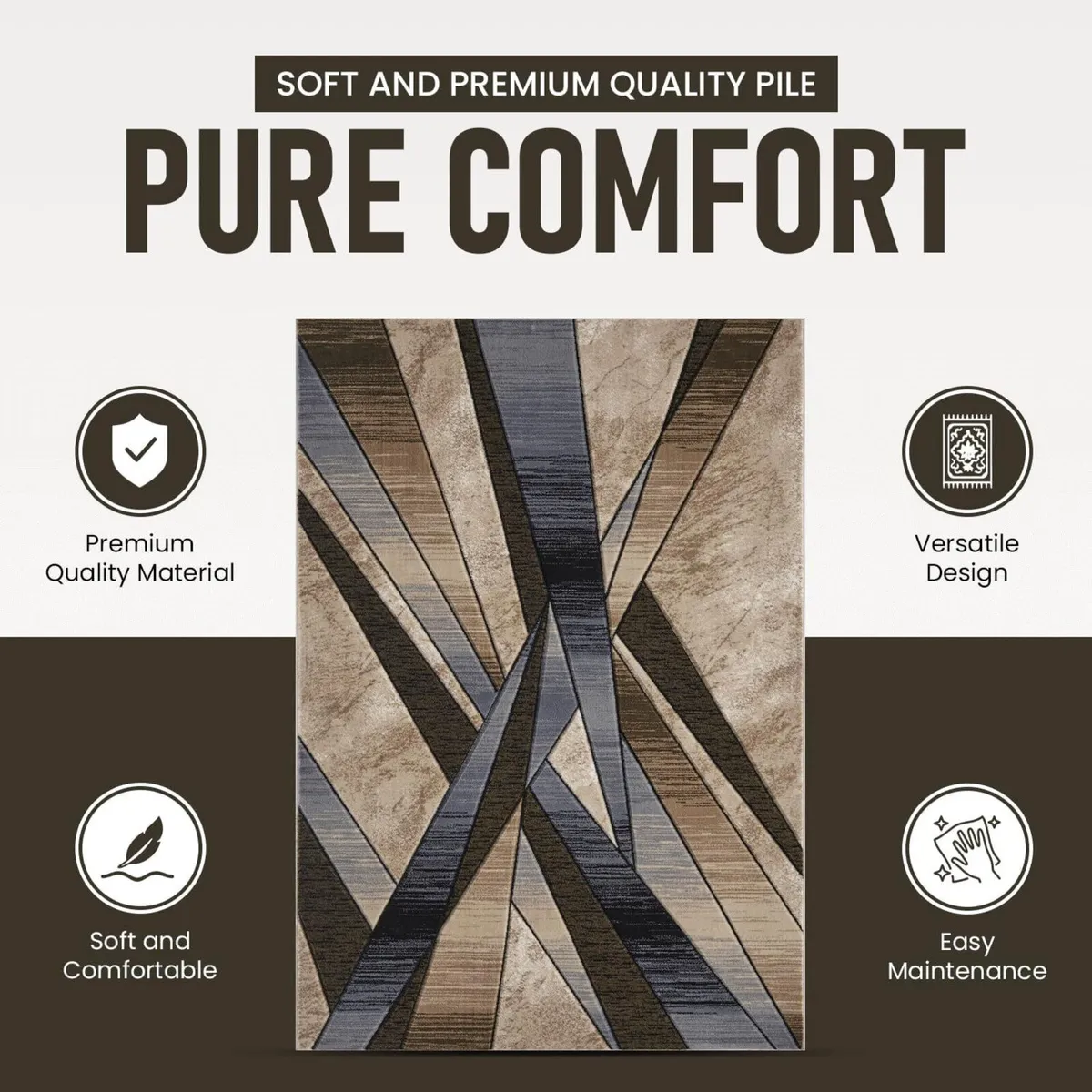 Modern Rug – Large Washable Non-Slip Carpet for - Image 2