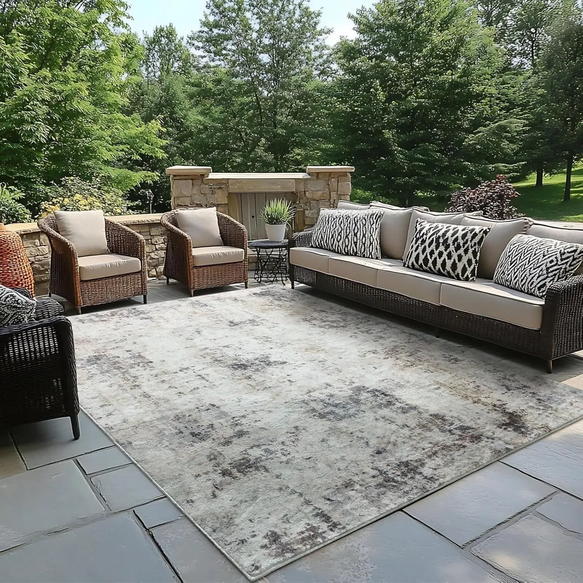 Modern Soft Area Rugs Abstract Distressed Living - Image 2