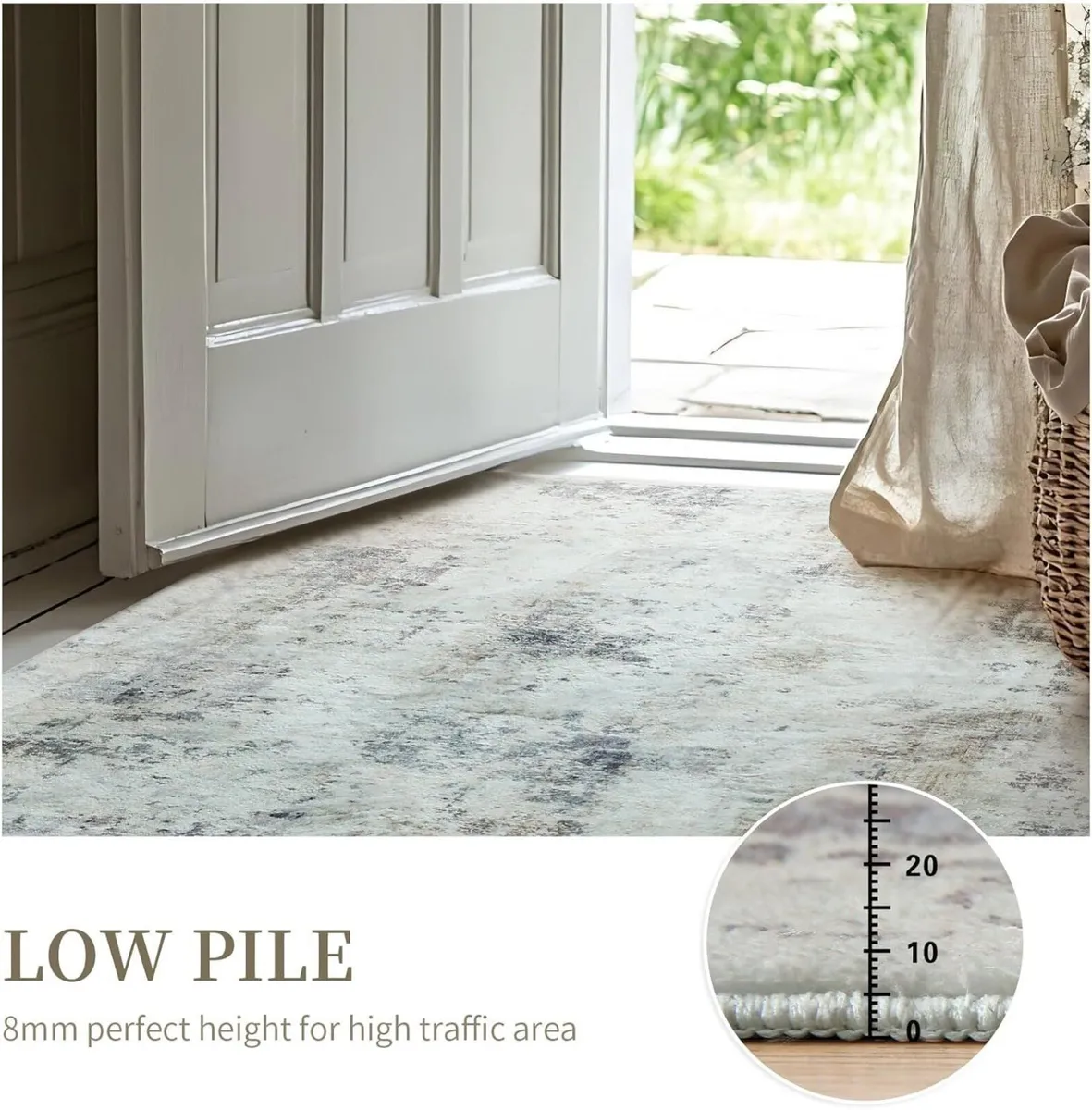 Modern Soft Area Rugs Abstract Distressed Living - Image 3