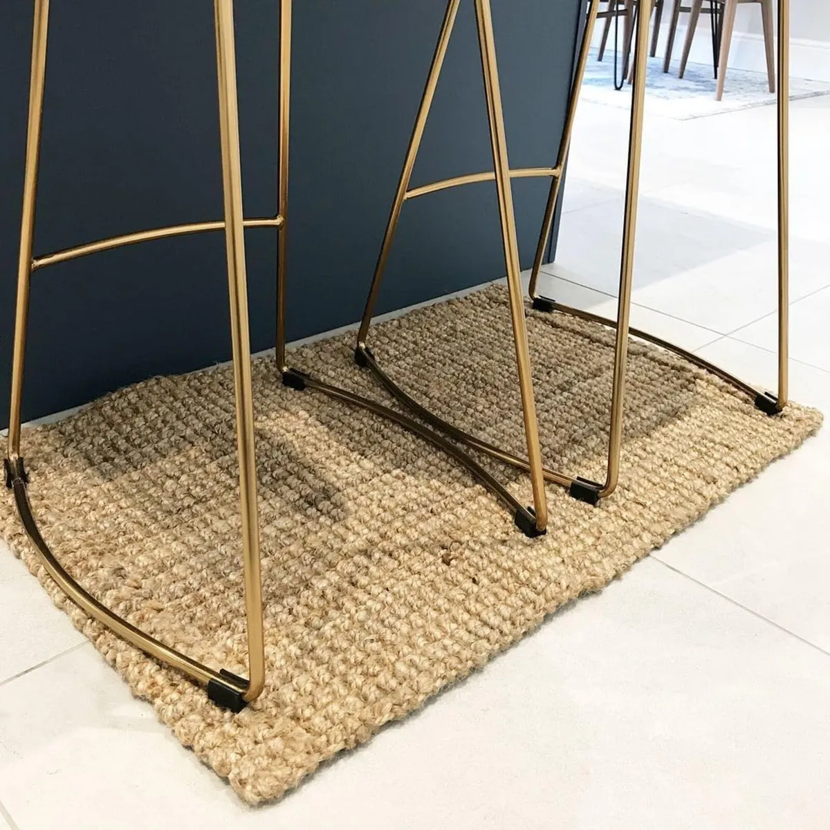 Durable Hardwearing Natural Boucle Jute Rug Dirt - Image 3