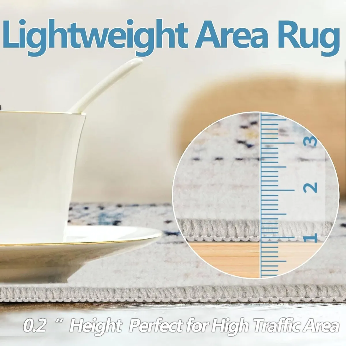 Washable Rugs Living Room 200x300cm Boho Thin - Image 2