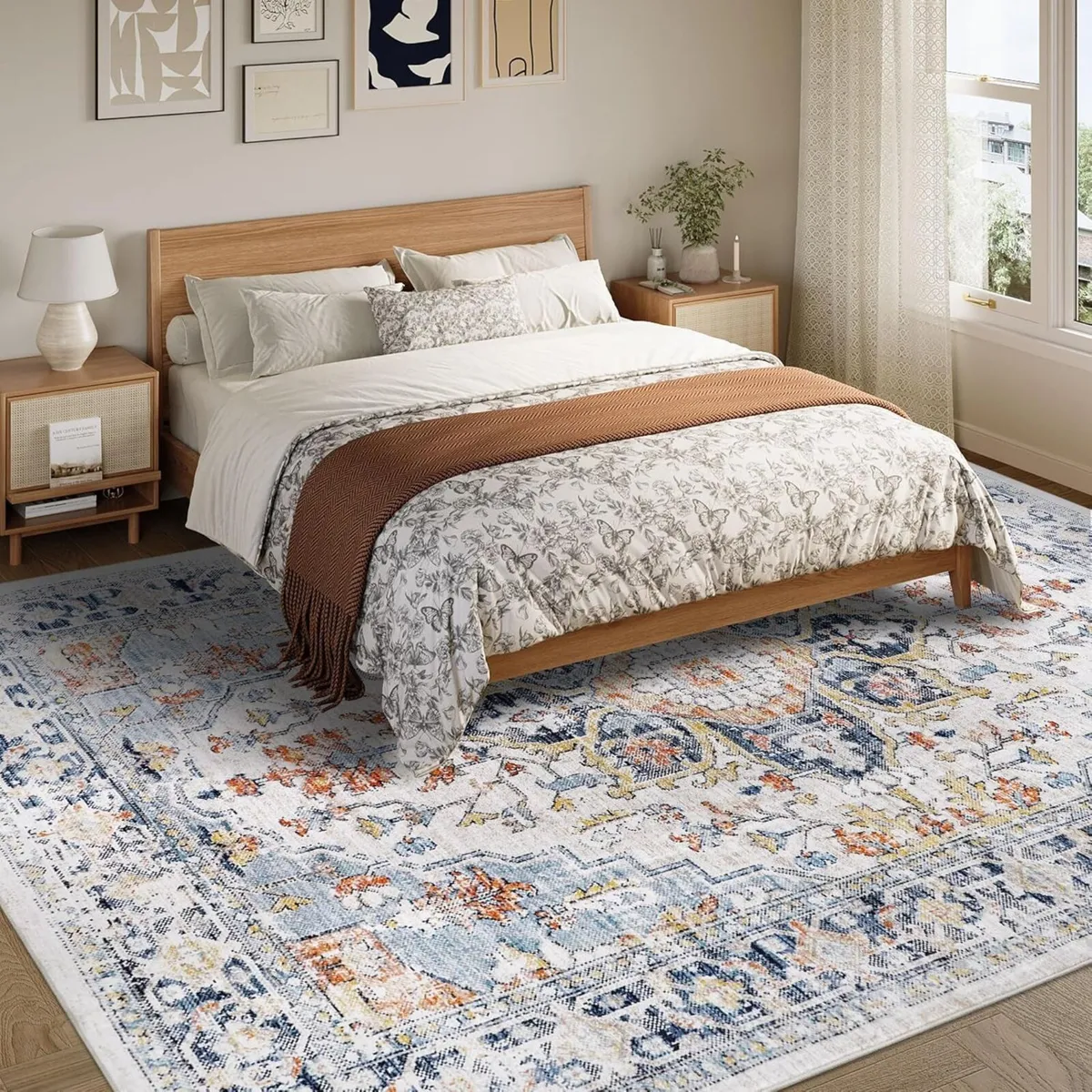 Washable Rugs Living Room 200x300cm Boho Thin - Image 3