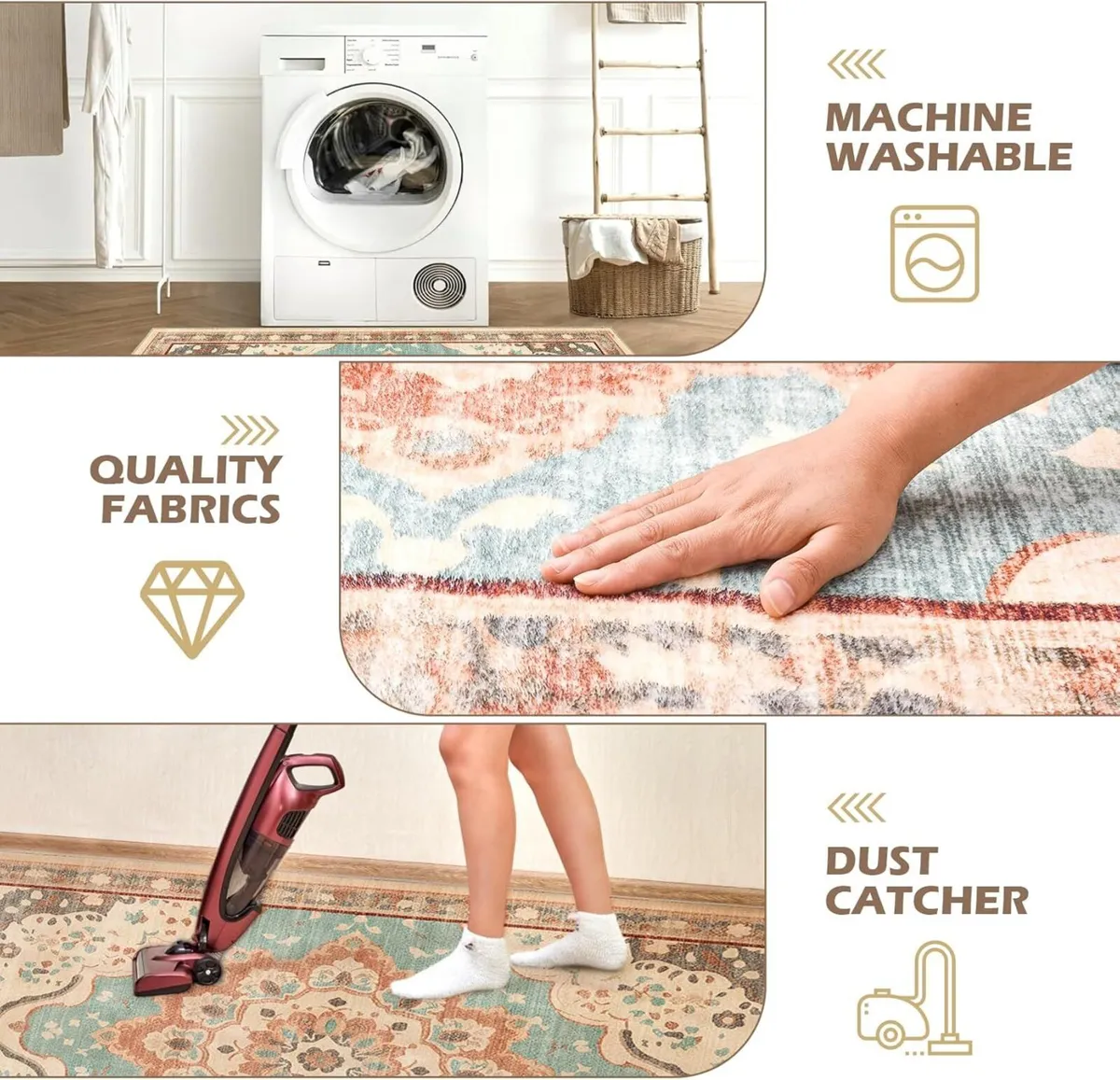 Rugs 200x300 Extra Large Faux Wool Rug - Machine - Image 4