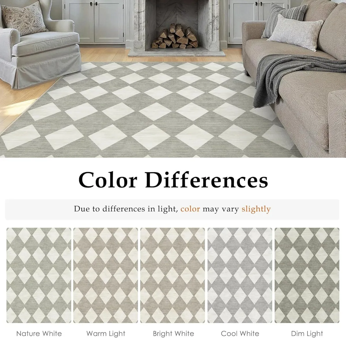 Grey Rugs Living Room 240x300 cm Extra Large - Image 2