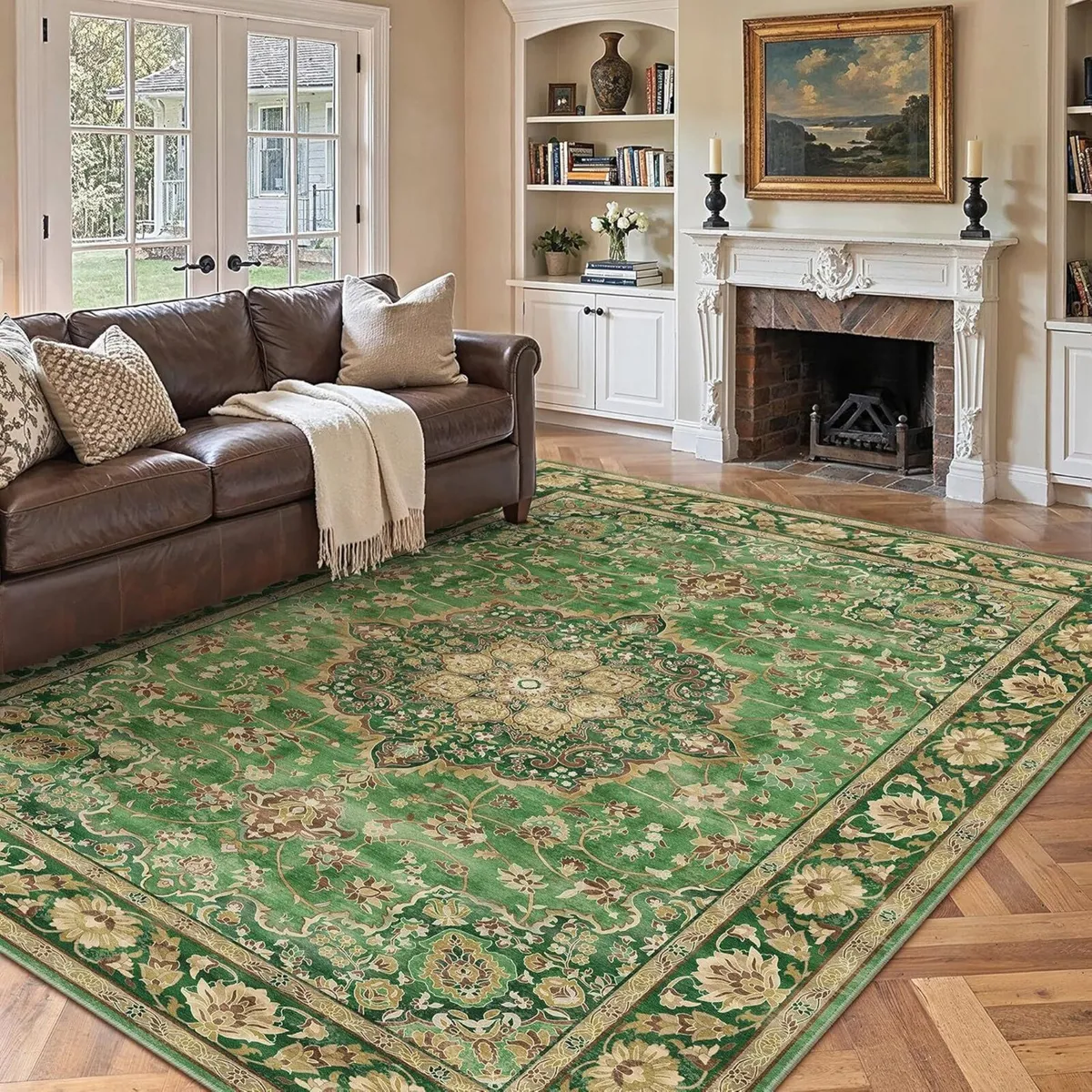 Living Room Area Green Rug 200x300cm Machine - Image 4
