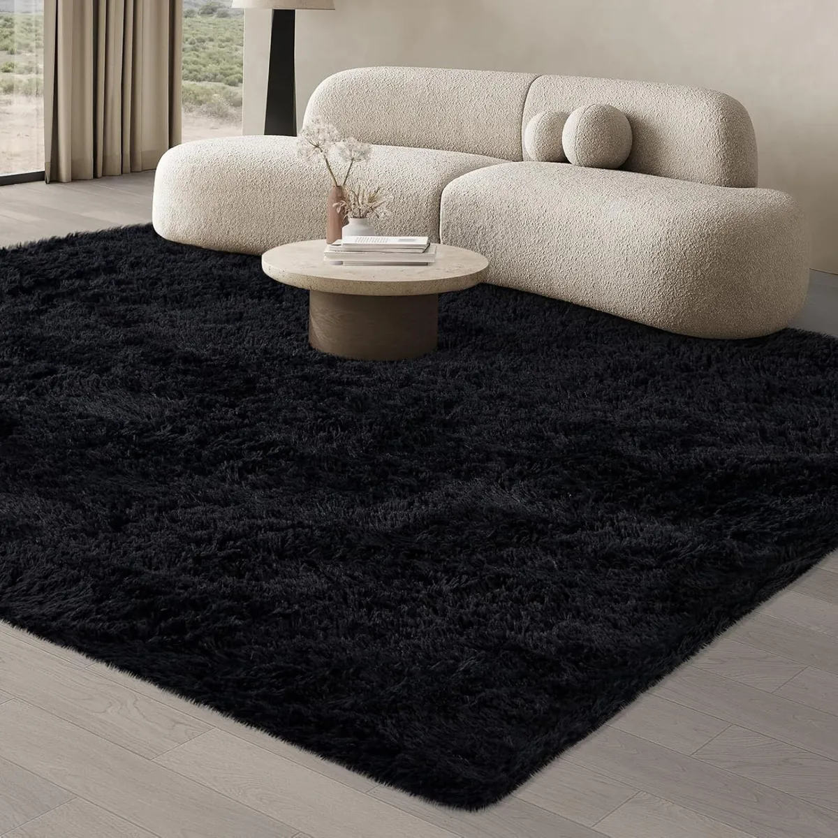 Rugs Living Room 200 x 300 cm Black Area Rug Anti - Image 1