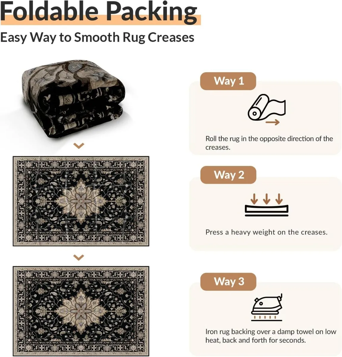 Machine Washable Rugs 240x300 cm Vintage Area Rug - Image 4