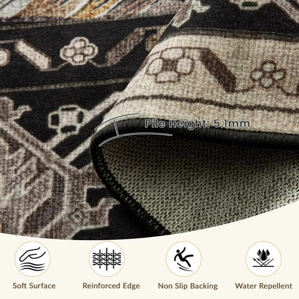 Machine Washable Rugs 240x300 cm Vintage Area Rug - Image 2