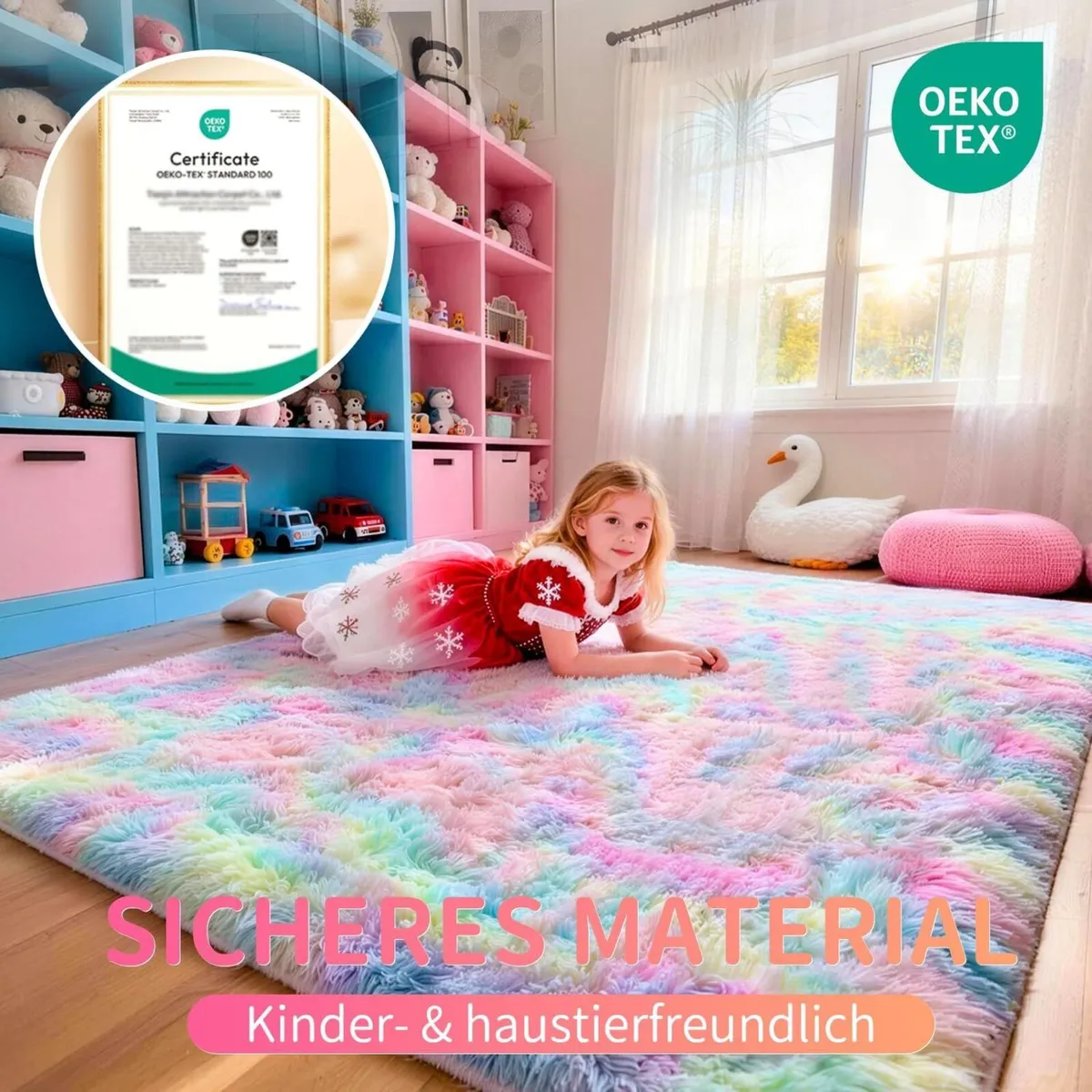 Living Room Rug 200 x 300 cm Rainbow Washable - Image 2