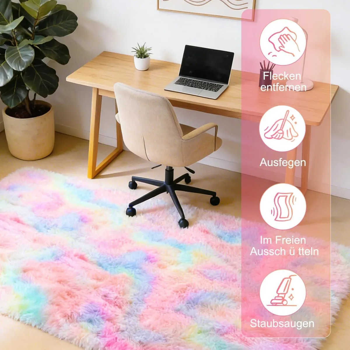 Living Room Rug 200 x 300 cm Rainbow Washable - Image 4