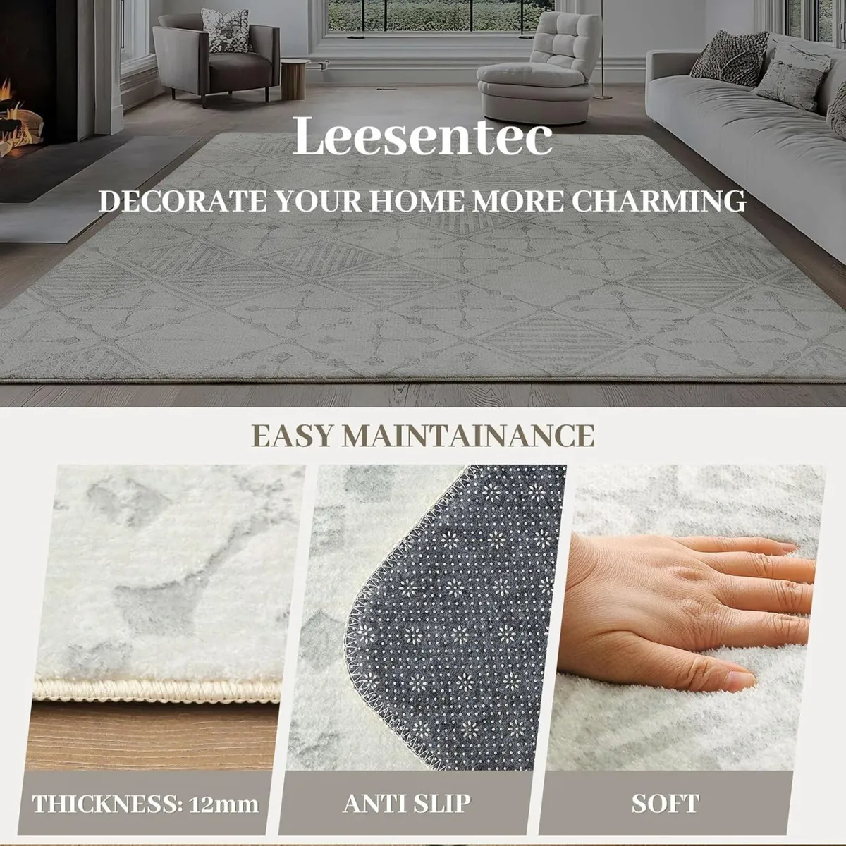 Rugs Living Room Bedroom Rug Modern Short Pile - Image 3