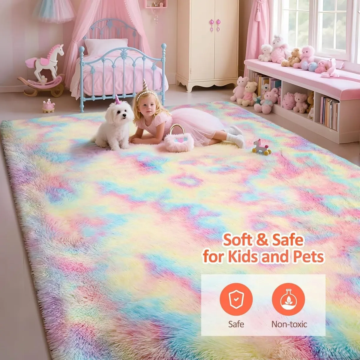 Area Rugs Living Room Rug - 120 x180cm Fluffy - Image 2