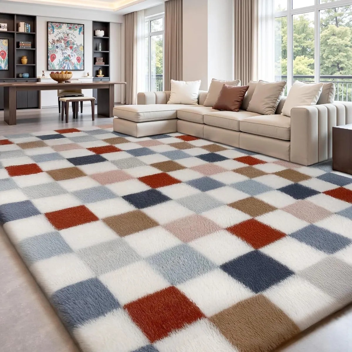 Rugs for Living Room 200 x 300 cm Checked - Image 1