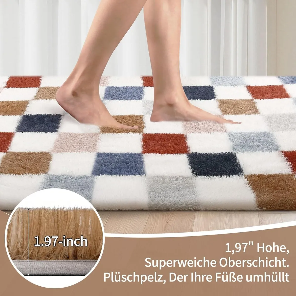 Rugs for Living Room 200 x 300 cm Checked - Image 3